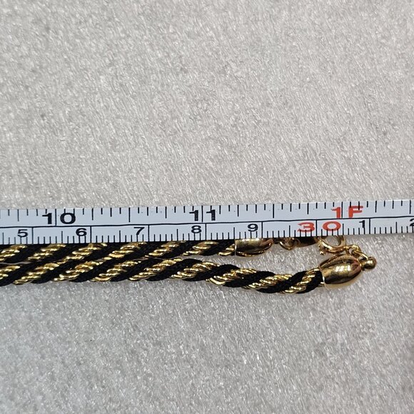 VTG 70s Trifari Twisted Gold Chain Necklace Black Gold 24" Gothic Dark Fairy - Picture 9 of 9